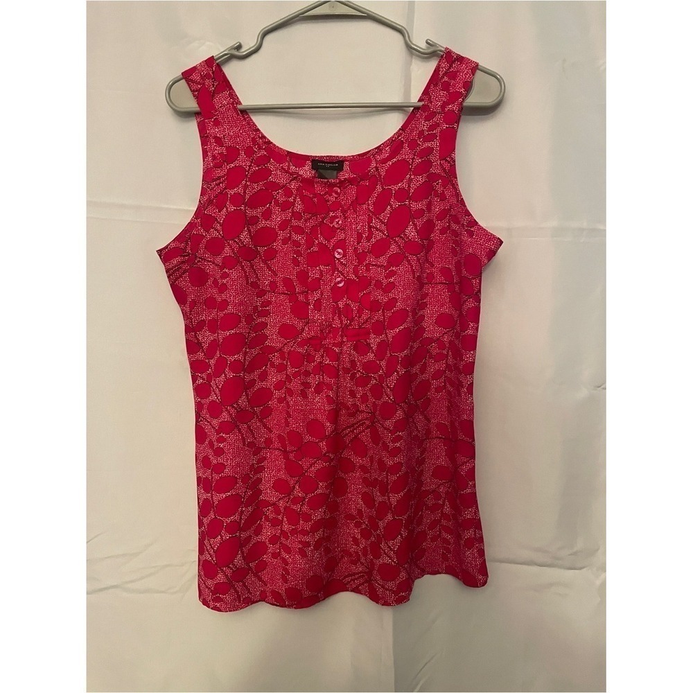 Express Red Floral Print Sleeveless Tank Top Women Beach Coastal Summer